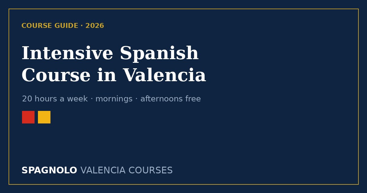 Intensive Spanish course in Valencia: 20 hours a week, complete 2026 guide