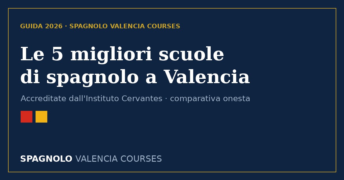 Le 5 migliori scuole di spagnolo a Valencia accreditate dall'Instituto Cervantes